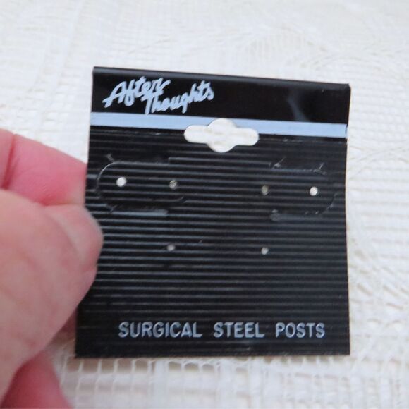 After Thoughts Rhinestone Earrings Women Vintage Art Deco Design Dangle - Picture 7 of 7